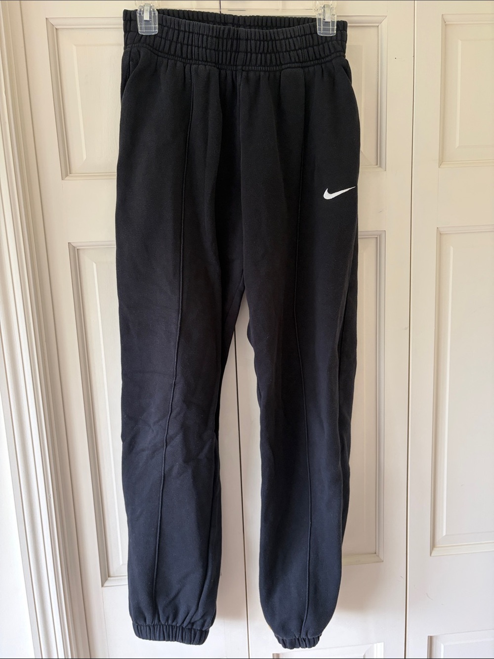 Nike Black Women’s Jogger Sweatpants with White Swoosh